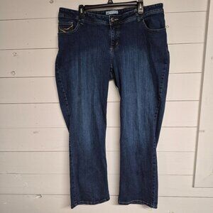 Lee Womens Natural Fit Bootcut Jeans With Embroidered Pockets Size 18
